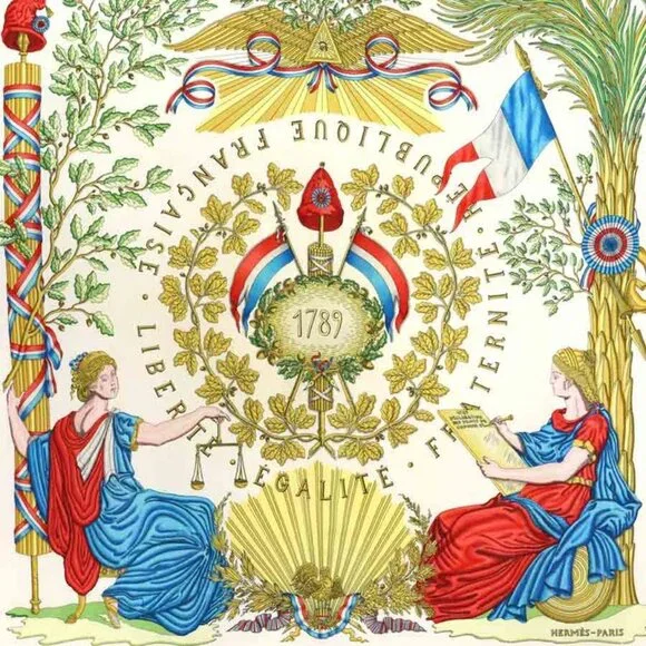 Hermes Scarf Carre 90 Orange Multicolor - Picture 2 of 10